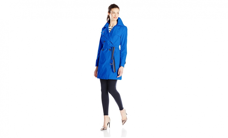 Only for size S!  Tommy Hilfiger Women’s Double-Breasted Trench Coat with Striped Belt  $46.82