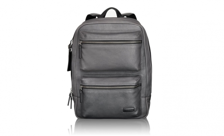 57% off！  Tumi Mission Bryant Leather Backpack, Iron $254.00