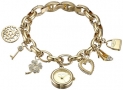 30% off!  Anne Klein Women’s 10-7604CHRM Swarovski Crystal Gold-Tone Charm Bracelet Watch $66.85