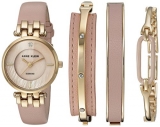 Ennding soon! 66% off!  Anne Klein Women’s AK2684LPST Diamond-Accented Gold-Tone Watch $49.99