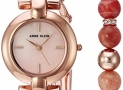 Ennding soon! 66% off!  Anne Klein Women’s AK/2836SUNS Rose Gold-Tone Bracelet Watch and Sunstone Beaded Bracelet $41.99