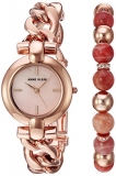 Ennding soon! 66% off!  Anne Klein Women’s AK/2836SUNS Rose Gold-Tone Bracelet Watch and Sunstone Beaded Bracelet $41.99