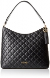 Calvin Klein Quilted Leather Hobo Bag, Black/Gold$105.82