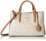 Calvin Klein Signature Satchel Bag, Almond/Khaki/Cashew$109.10