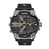 51% off!  Diesel DZ7348 Mr Daddy 2.0 Gunmetal Black Leather Watch $171.50