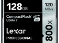 Lexar LCF128CRBNA800 Professional 800x 128GB VPG-20 CF Card $69.99