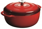 41% off!   Lodge EC7D43 Enameled Cast Iron Dutch Oven, 7.5-Quart, Island Spice Red $53.38