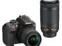 17% off!  Nikon D3400 DSLR Camera with AF-P DX NIKKOR 18-55mm f/3.5-5.6G VR and AF-P DX NIKKOR 70-300mm f/4.5-6.3G ED  $496.95 