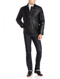 For Size L! Perry Ellis Men’s Lambskin Leather Open Bottom Jacket $85.70