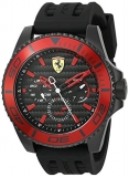 43% off!  Scuderia Ferrari Quartz Stainless Steel and Silicone Casual Watch, Color:Black (Model: 0830310) $140.00