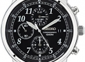 Seiko SNDC33 Classic Black Leather Black Chronograph Dial Watch $94.76