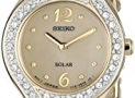 55% off!  Seiko SUP176 Swarovski Crystal-Accented Stainless Steel Solar Watch $123.99